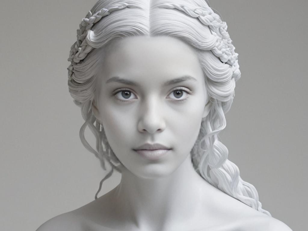 Beautiful Female Porcelain Sculpture Portrait