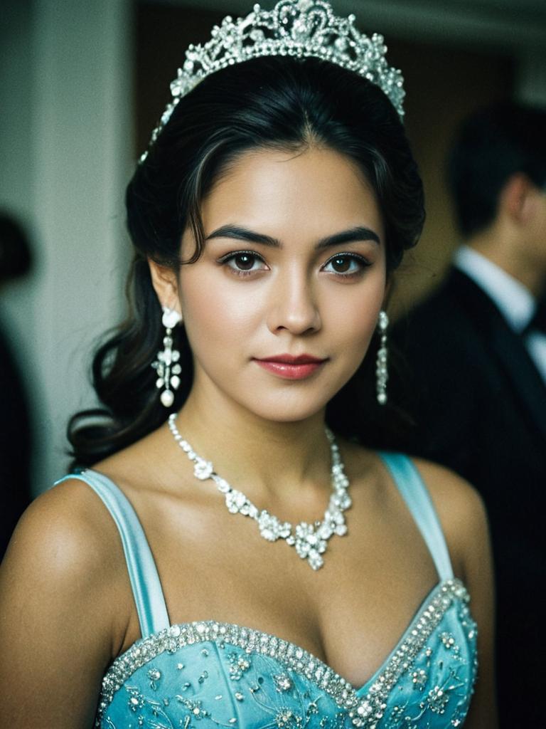 Elegant Quinceañera in Embellished Gown