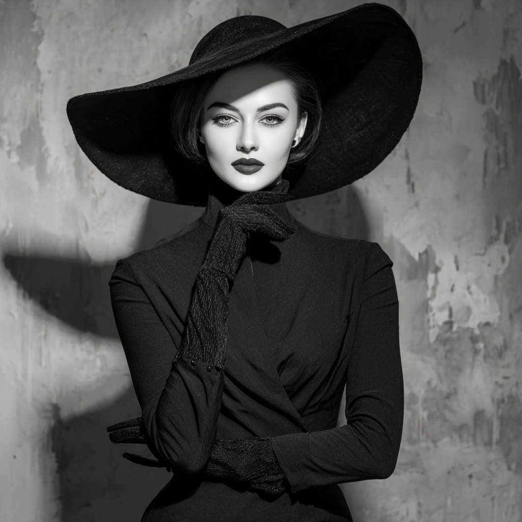 Sophisticated Woman in Vintage Glamour Sophisticated Woman in Vintage Glamour
