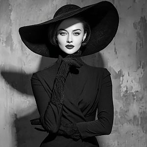 Sophisticated Woman in Vintage Glamour