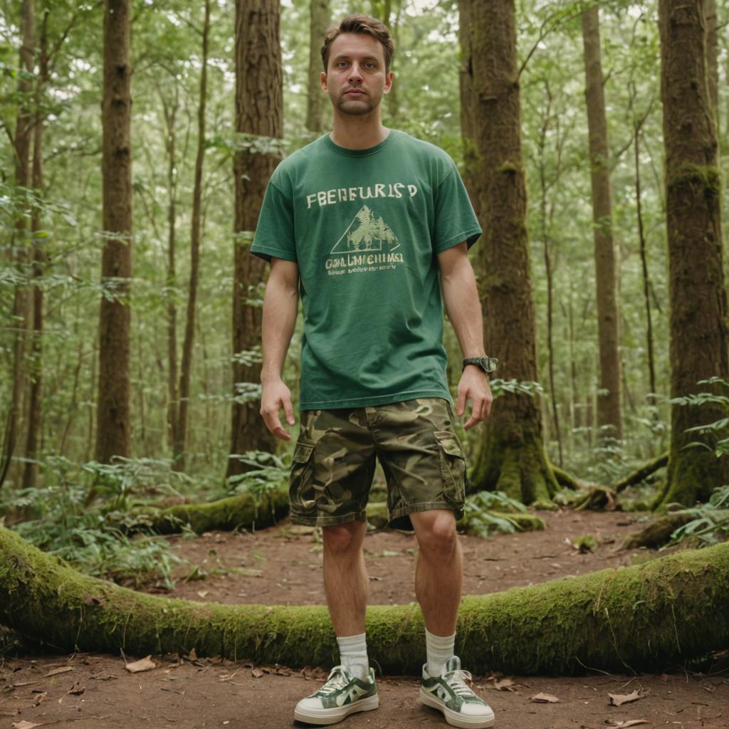 Thoughtful Man in Serene Forest