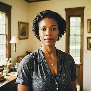 Confident Woman in Inviting Interior