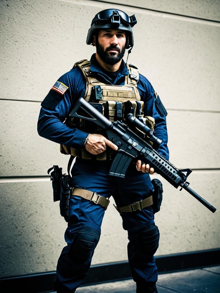 Tactical Soldier with Assault Rifle