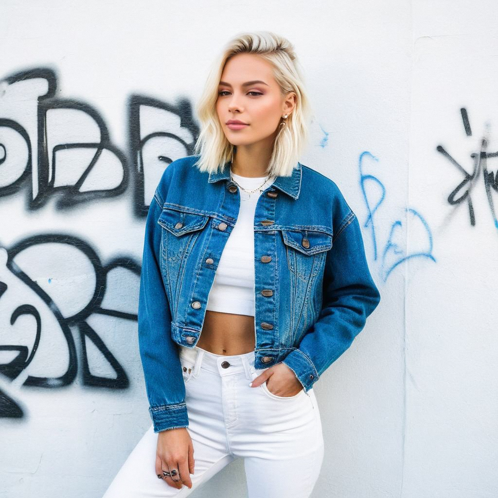 Confident Young Woman in Stylish Streetwear Confident Young Woman in Stylish Streetwear