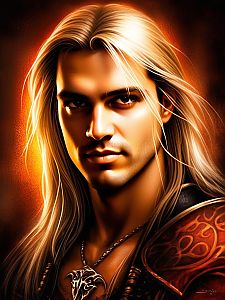 Fantasy Portrait of a Heroic Man with Long Blonde Hair