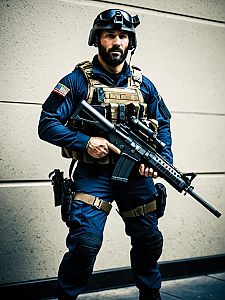 Tactical Soldier with Assault Rifle