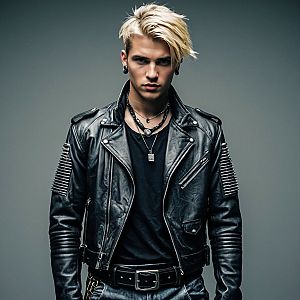 Young Man in Edgy Cyberpunk Fashion