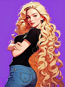 Confident Woman with Long Blonde Hair