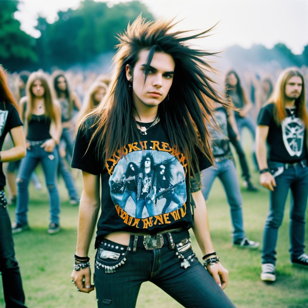 Confident Woman with Spiked Hair in Rock Vibe