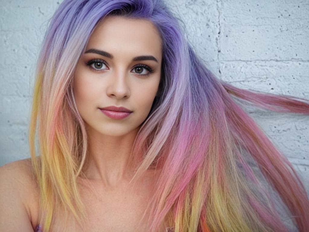 Young Woman with Multi-Colored Hair