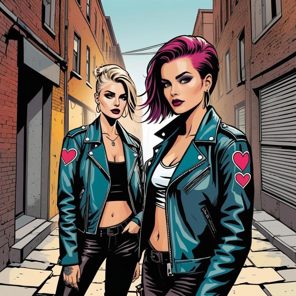 Two Confident Women in Teal Jackets Two Confident Women in Teal Jackets