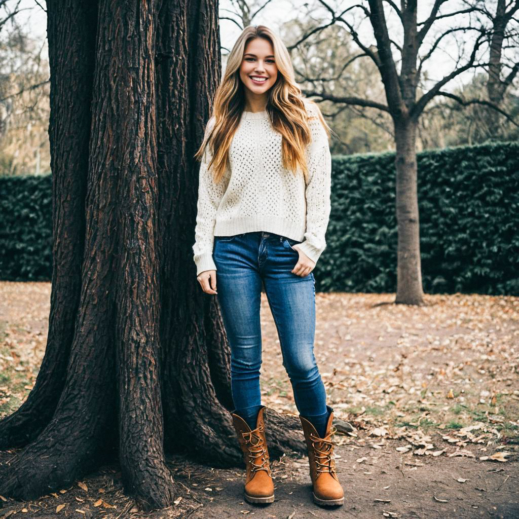 Young Woman in Autumn Park