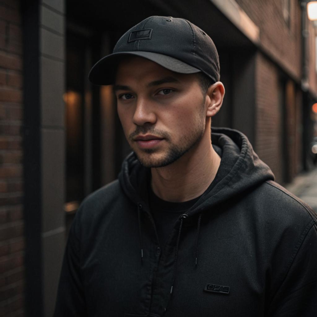 Stylized Portrait of a Confident Man in Streetwear