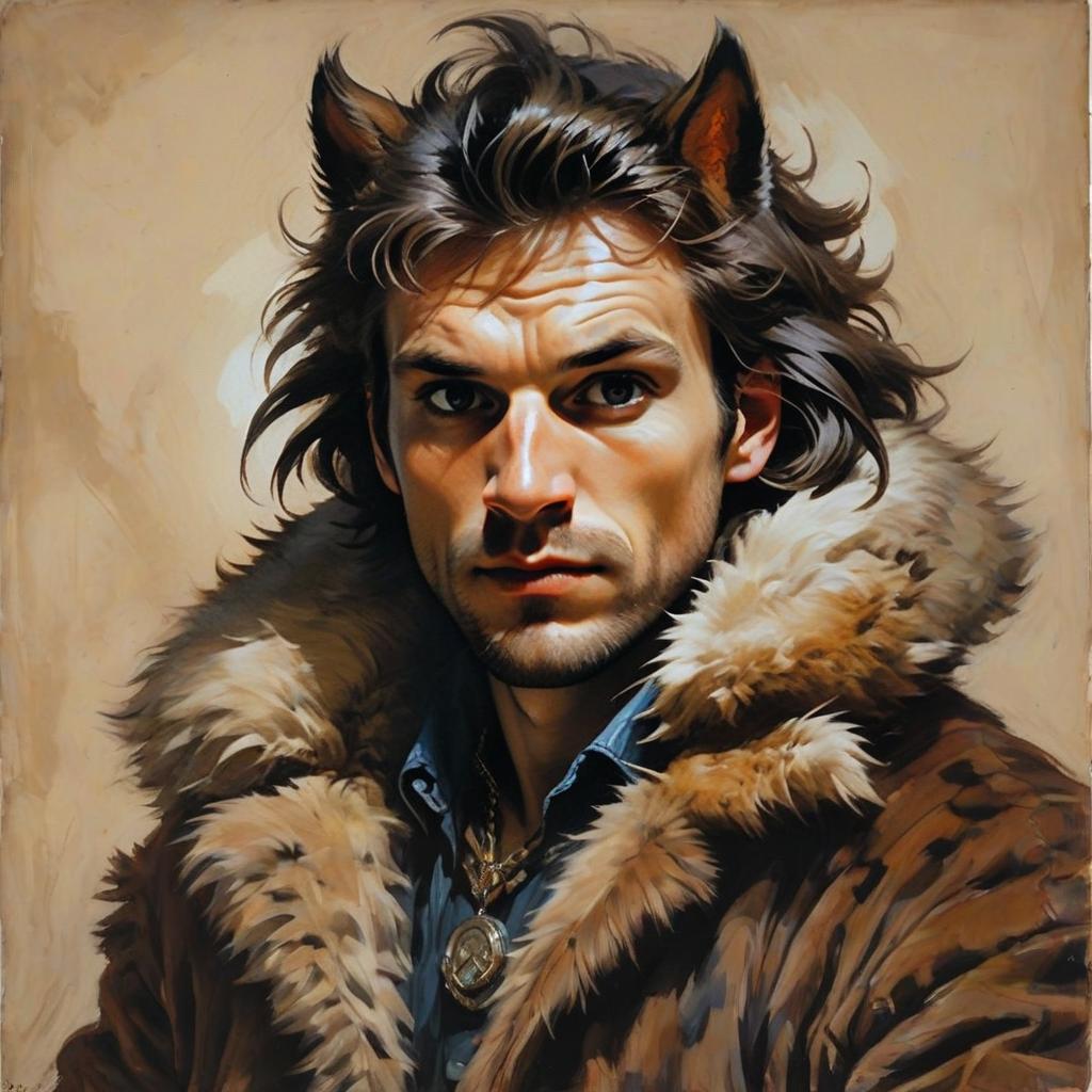 Portrait of a Man with Animalistic Features Portrait of a Man with Animalistic Features