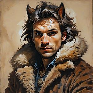 Portrait of a Man with Animalistic Features
