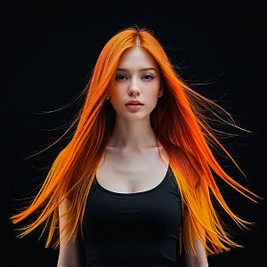 Young Woman with Vibrant Orange Hair