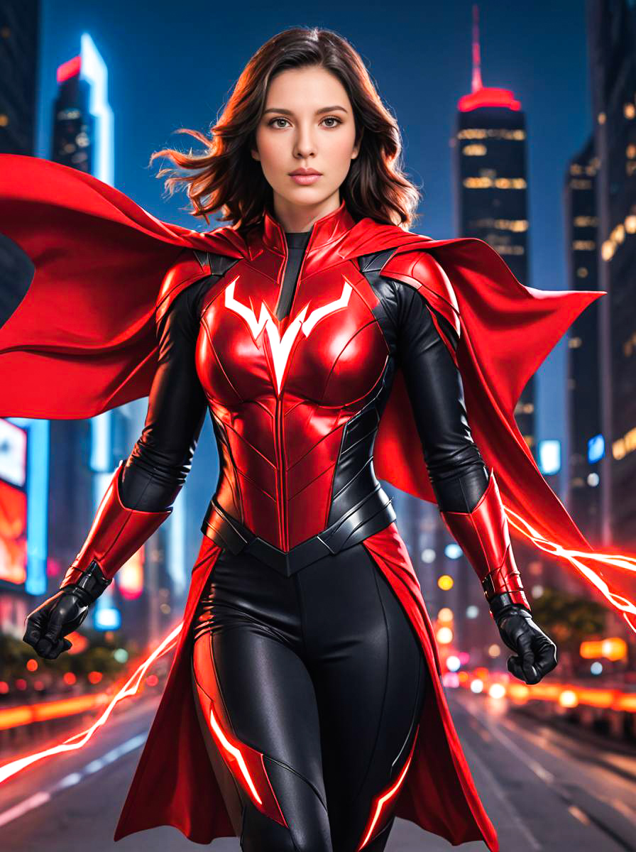 Powerful Woman in Superhero Pose