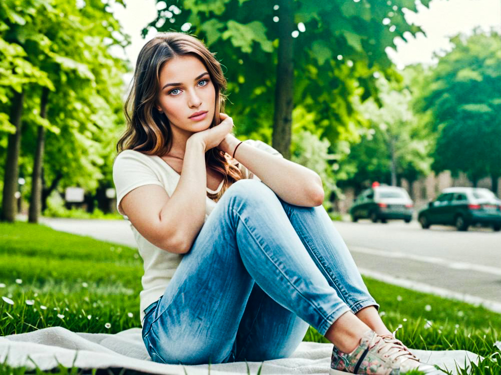 Young Woman in Park