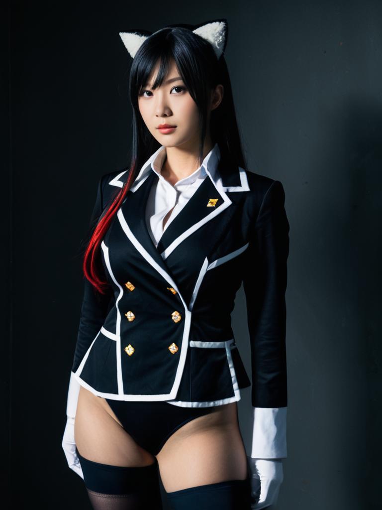 Nana Shimura Cosplay Woman in Stylish Black and White Anime Costume