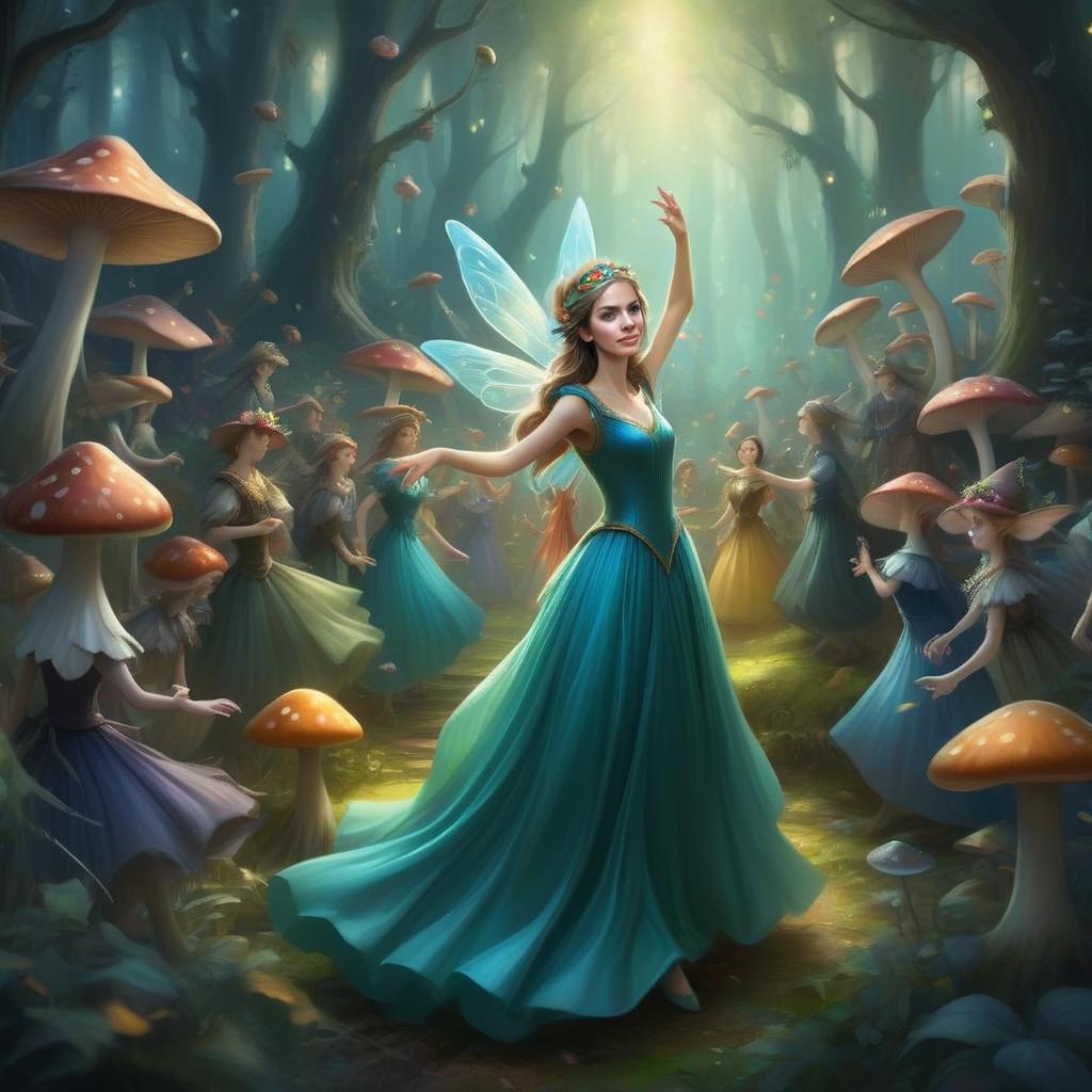 Elegant Fairy Dance in Enchanted Forest Elegant Fairy Dance in Enchanted Forest