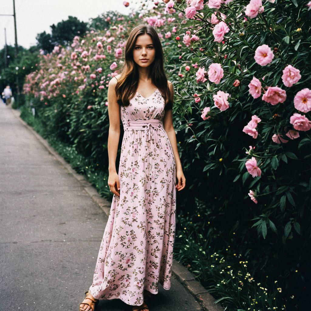 Woman in Floral Maxi Dress by Lush Garden Woman in Floral Maxi Dress by Lush Garden