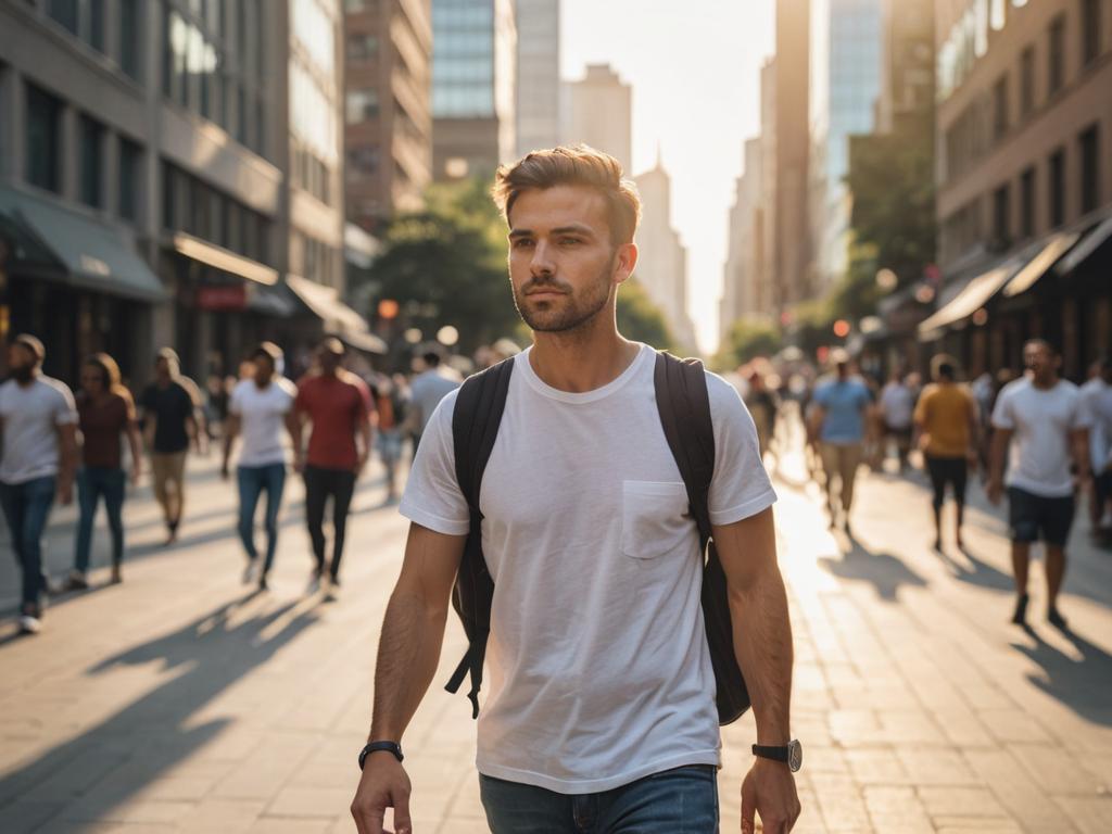 Stylish Young Man in Urban Sunset