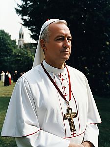 Man in Catholic Priest Costume Outdoors Natural Daylight
