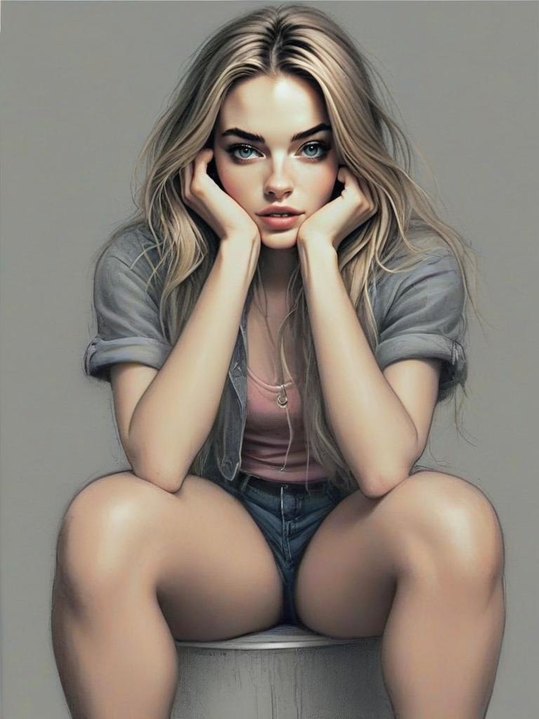Young Woman Portrait with Blonde Hair Young Woman Portrait with Blonde Hair