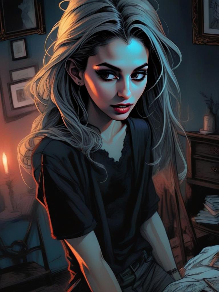 Young Woman in Candlelight Young Woman in Candlelight