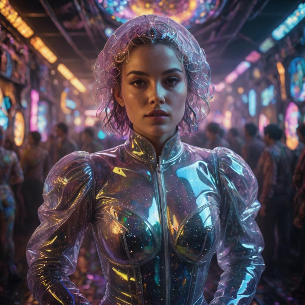 Futuristic Portrait of a Woman in Cosmic Outfit