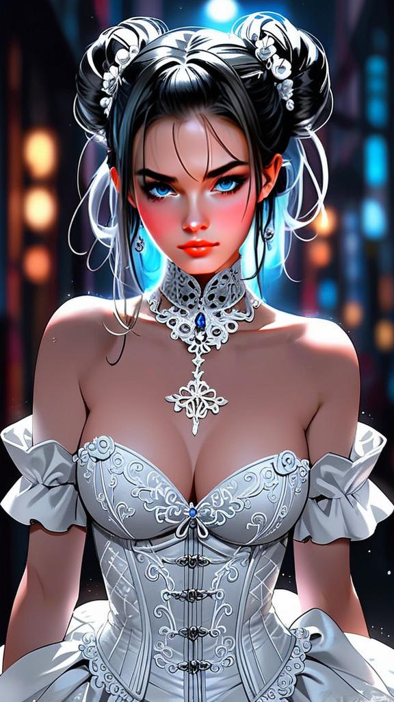 Fantasy Cyberpunk Woman with Blue Eyes Fantasy Cyberpunk Woman with Blue Eyes
