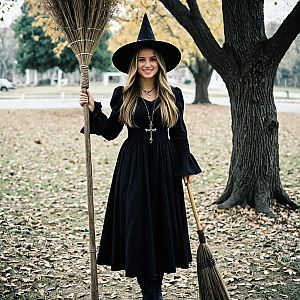 Vintage Witch in Fall Setting