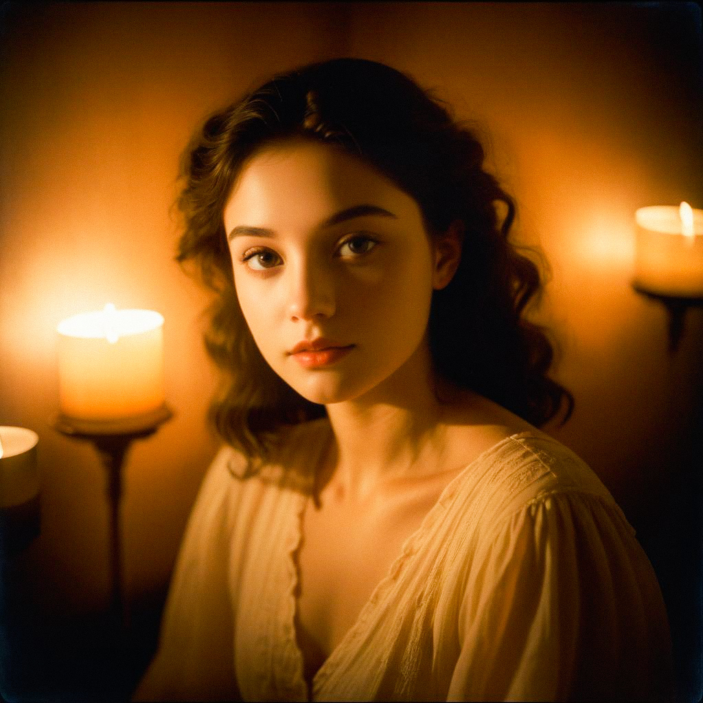 Candlelit Portrait of a Young Woman