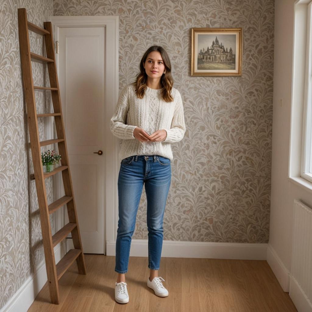 Confident Young Woman in Cozy Room