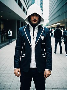 Man in Realistic Aria Cosplay Costume Streetwear