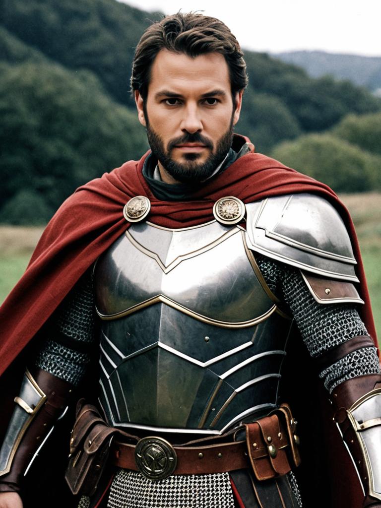 Marc Antony Costume Roman Soldier Armor with Red Cape