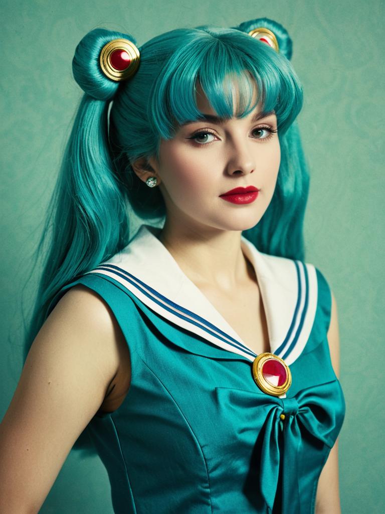 Sexy Woman Cosplaying Usagi Tsukino Sailor Moon Character
