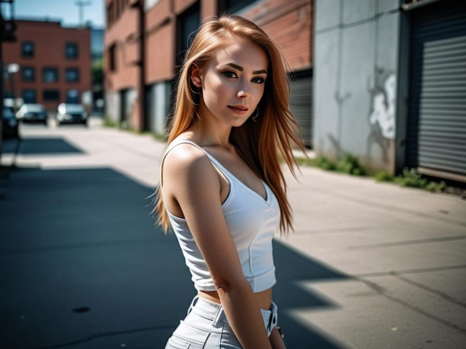 Confident Young Woman in Urban Setting