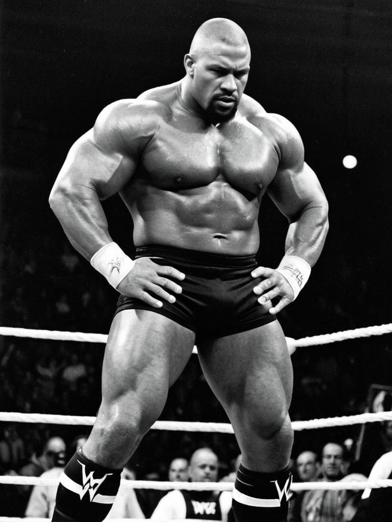 Powerful WWE Fighter in Wrestling Ring with Muscular Physique