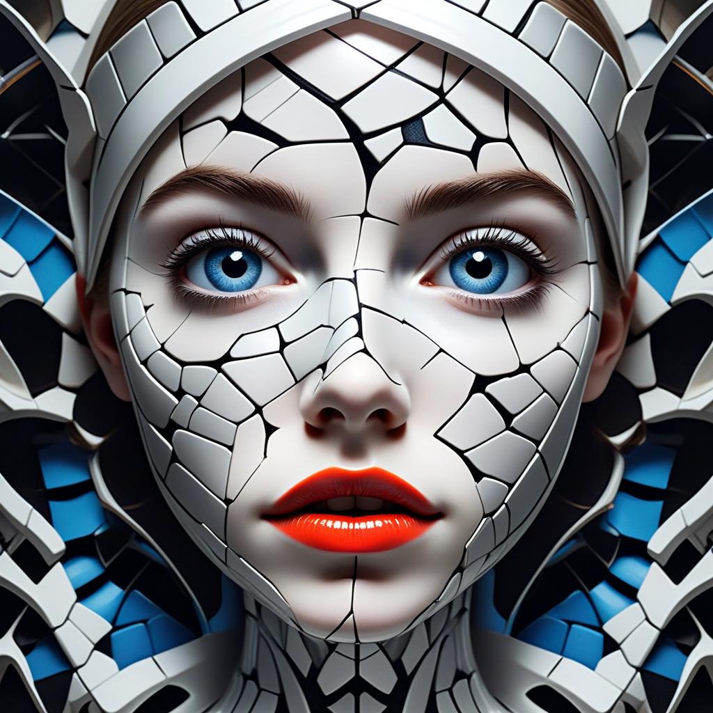Surreal Portrait of a Woman with Ceramic Shards Surreal Portrait of a Woman with Ceramic Shards