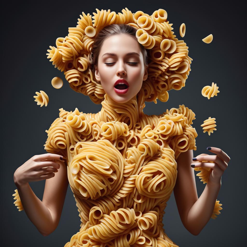 Whimsical Pasta Fashion Art