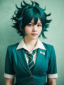 Realistic Cosplay of Inko Midoriya Woman Character from My Hero Academia
