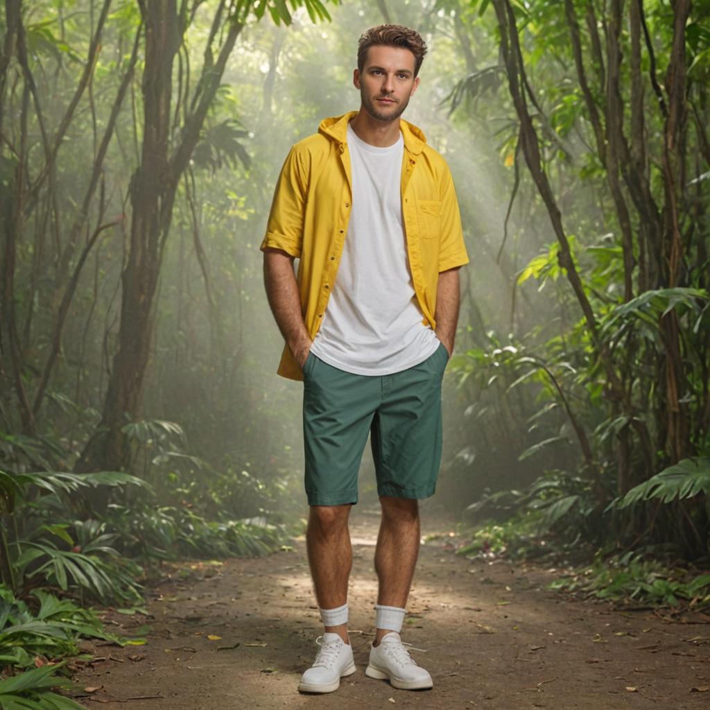 Man in El Yunque Rainforest, Puerto Rico