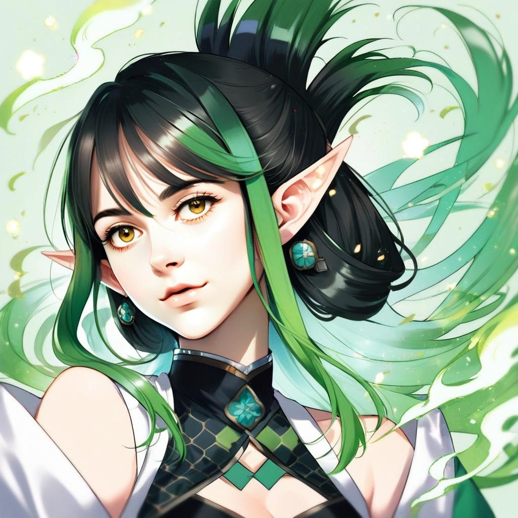 Hanabatake Chaika Anime Style Fantasy Elf Woman Illustration