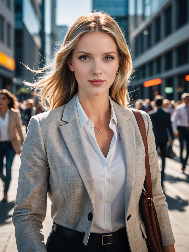 Confident Young Businesswoman in City