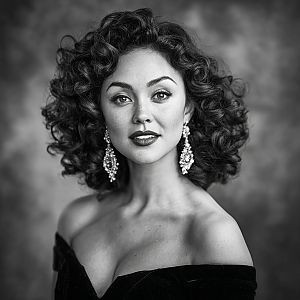Confident Woman in Vintage Portrait