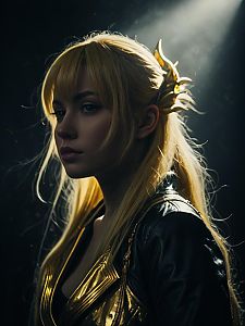 Realistic Shirahoshi Cosplay Woman in Dramatic Lighting Portrait