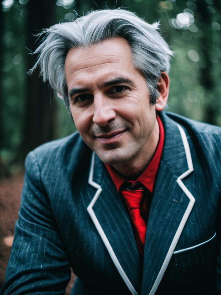 Man in Anya Cosplay with Cinematic Realism Style Portrait