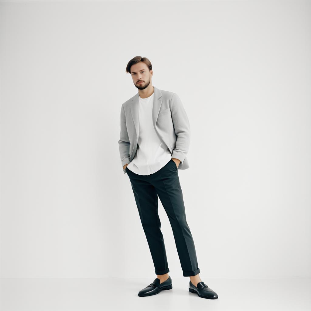 Stylish Young Man in Minimalist Fashion