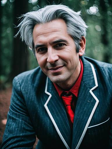 Man in Anya Cosplay with Cinematic Realism Style Portrait